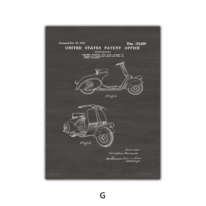 CORX Designs - Retro Motorcycle Blueprint Canvas Art - Review