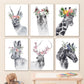 CORX Designs - Horse Bunny Llama Giraffe Cat and Flowers Wall Art Canvas - Review