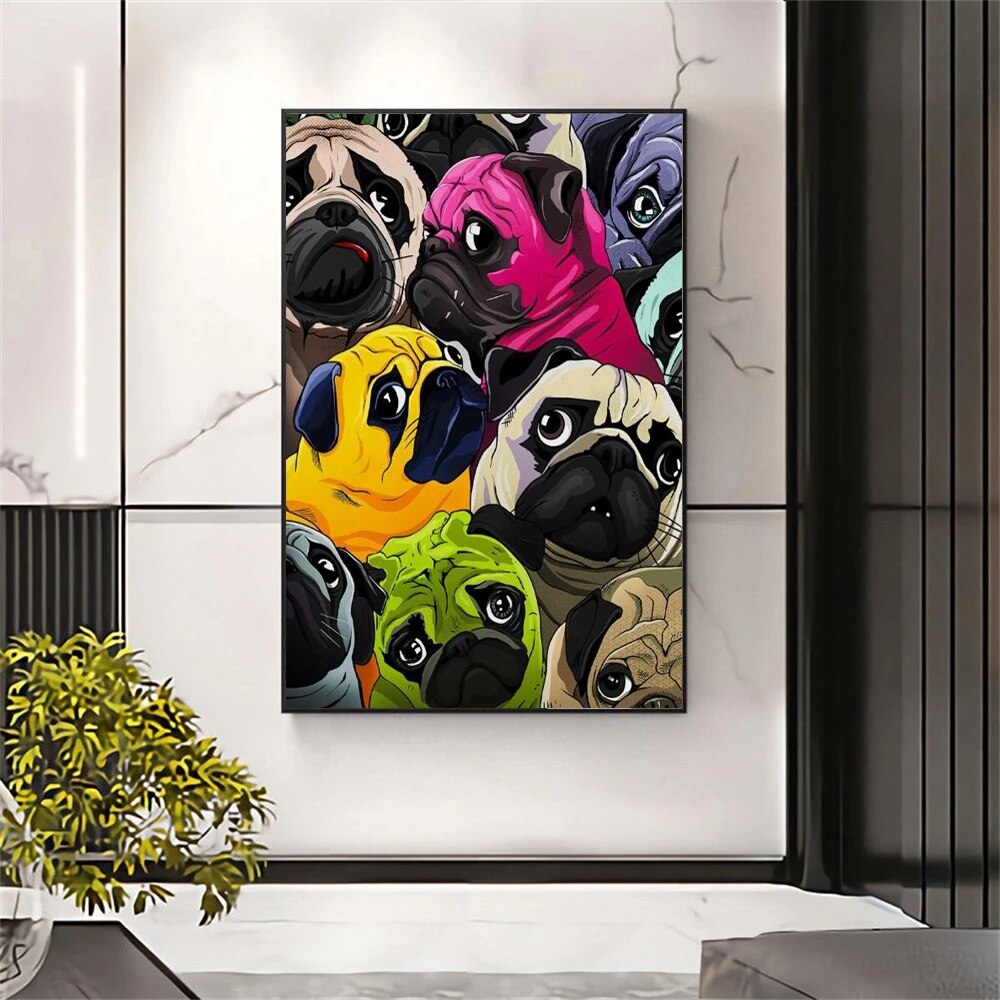 CORX Designs - Cute Colorful Pugs Canvas Art - Review