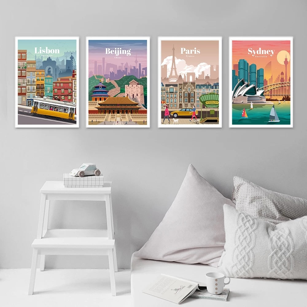 CORX Designs - Famous City Travel Bali London Tokyo Canvas Art - Review