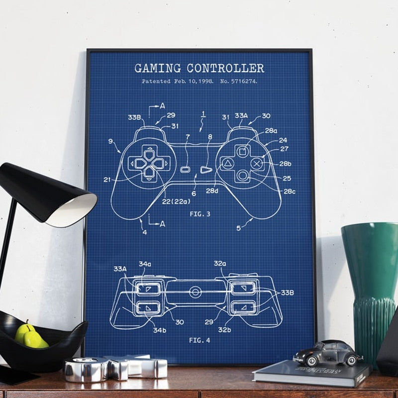 CORX Designs - Gaming Controller Blueprint Canvas Art - Review