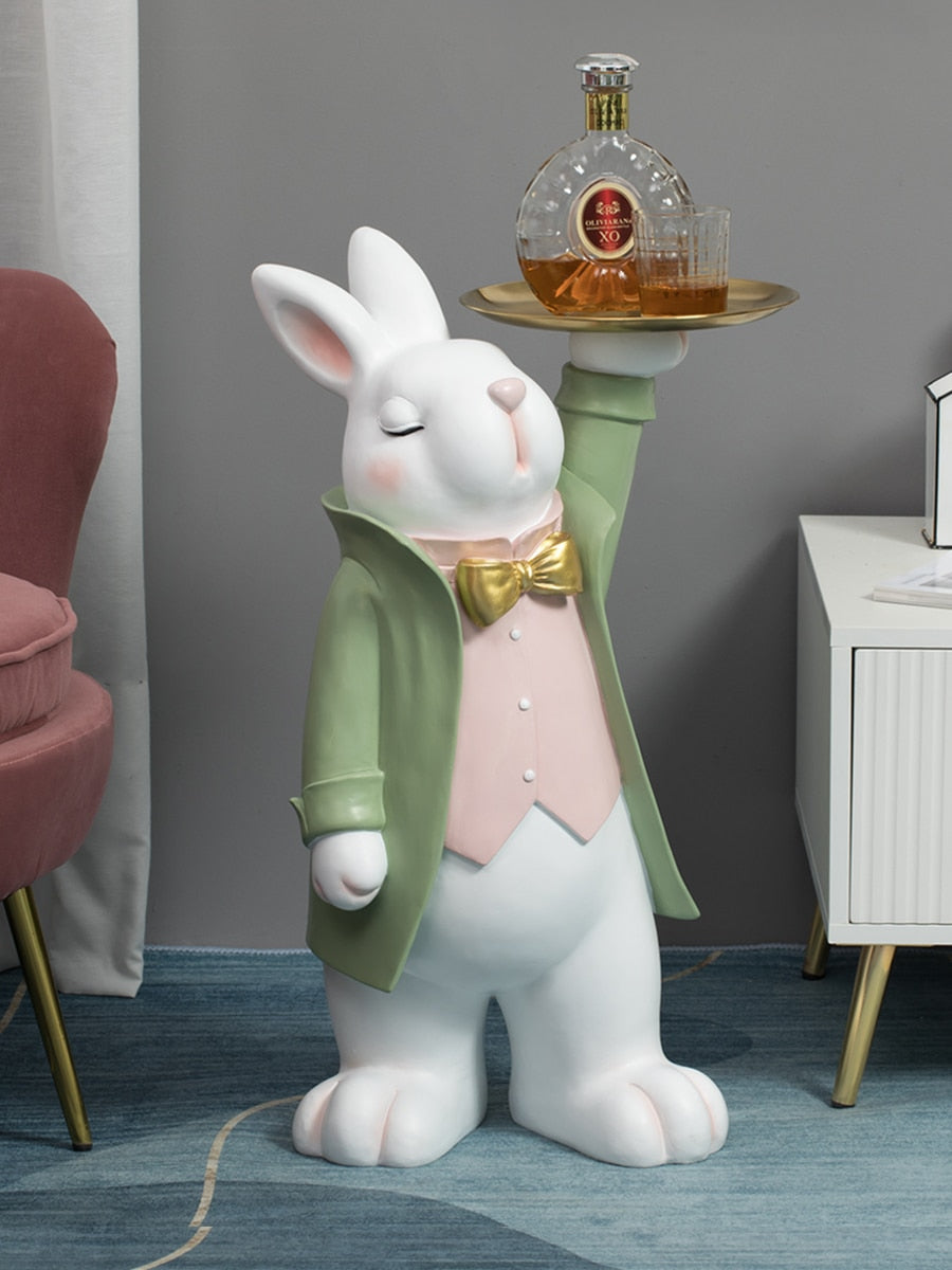 Rabbit Butler with Tray Large Statue – CORX Designs