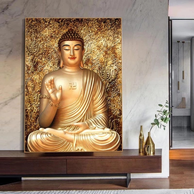 CORX Designs - Luxurious Golden Buddha Statue Canvas Art - Review