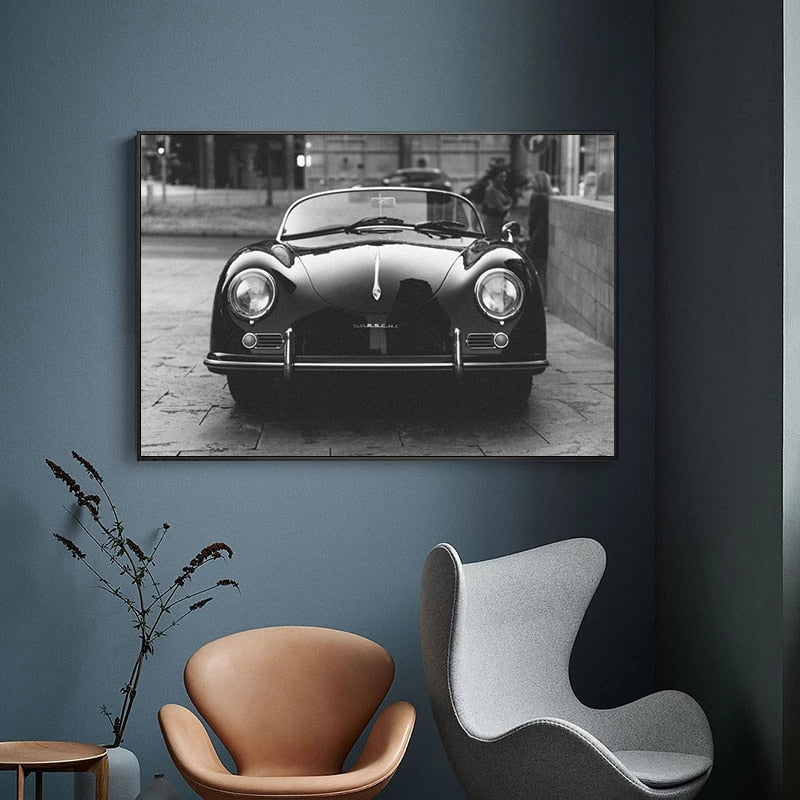 CORX Designs - Black and White Porsche 356 Classic Car Canvas Art - Review