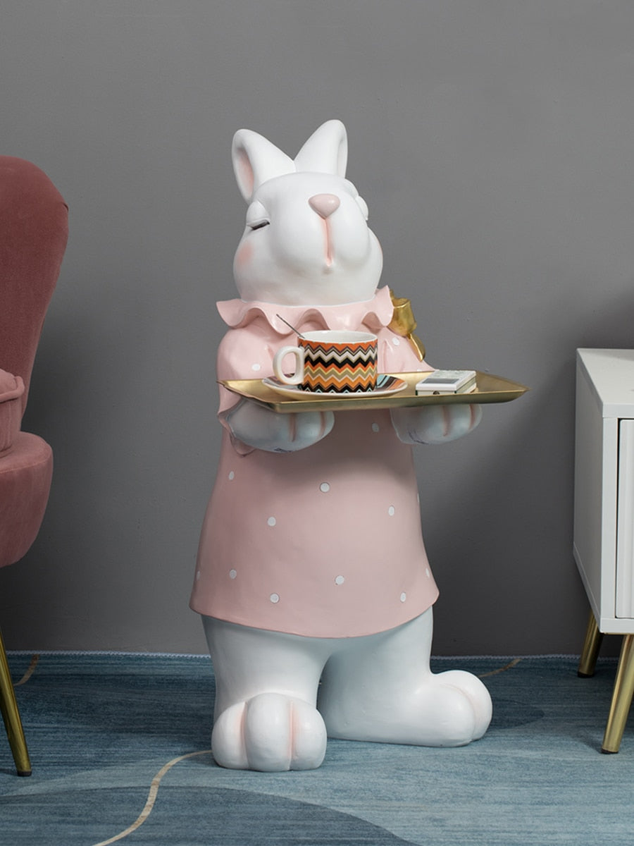 Rabbit Butler with Tray Large Statue – CORX Designs