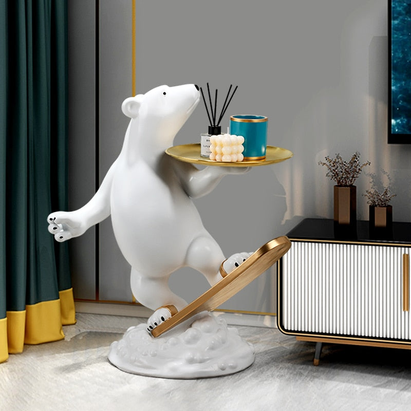 CORX Designs - Polar Bear Snow Board Large Floor Statue with Tray - Review