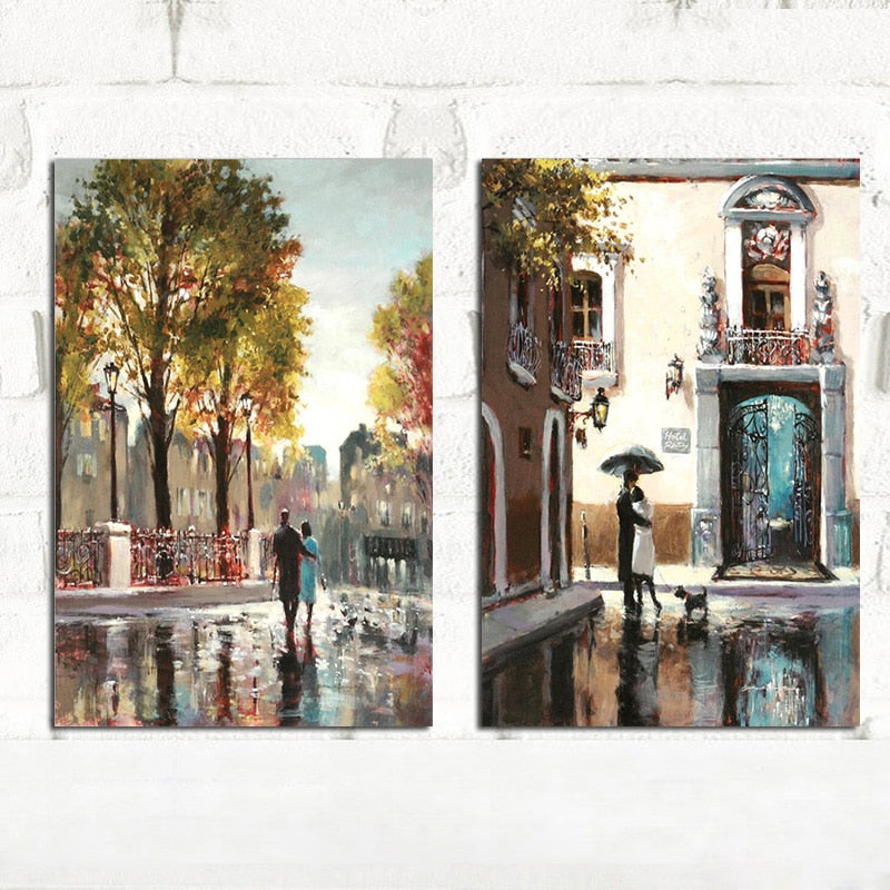 CORX Designs - Couple In The Rain Oil Painting Canvas Art - Review