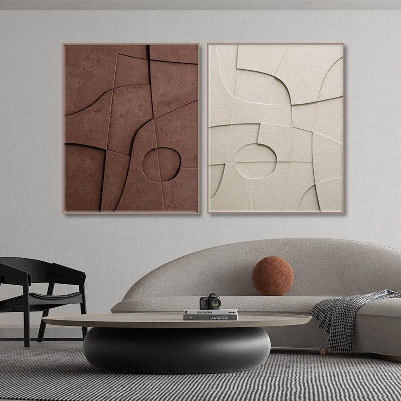 CORX Designs - Abstract Beige Brown Geometry Canvas Art - Review