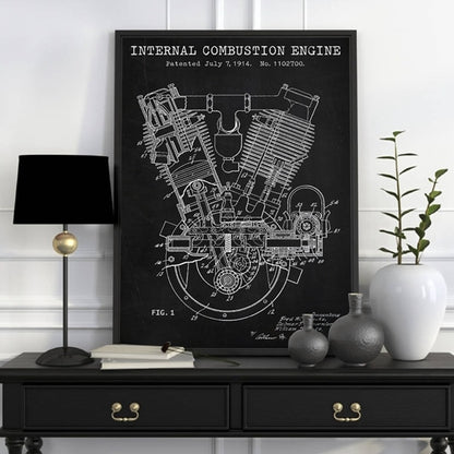 CORX Designs - Internal Combustion Engine Blueprint Patent Canvas Art - Review