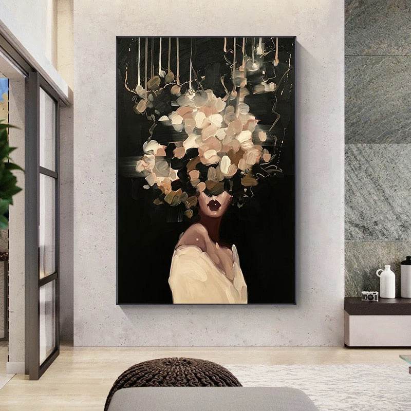 CORX Designs - Abstract Flower Woman Oil Painting Canvas Art - Review
