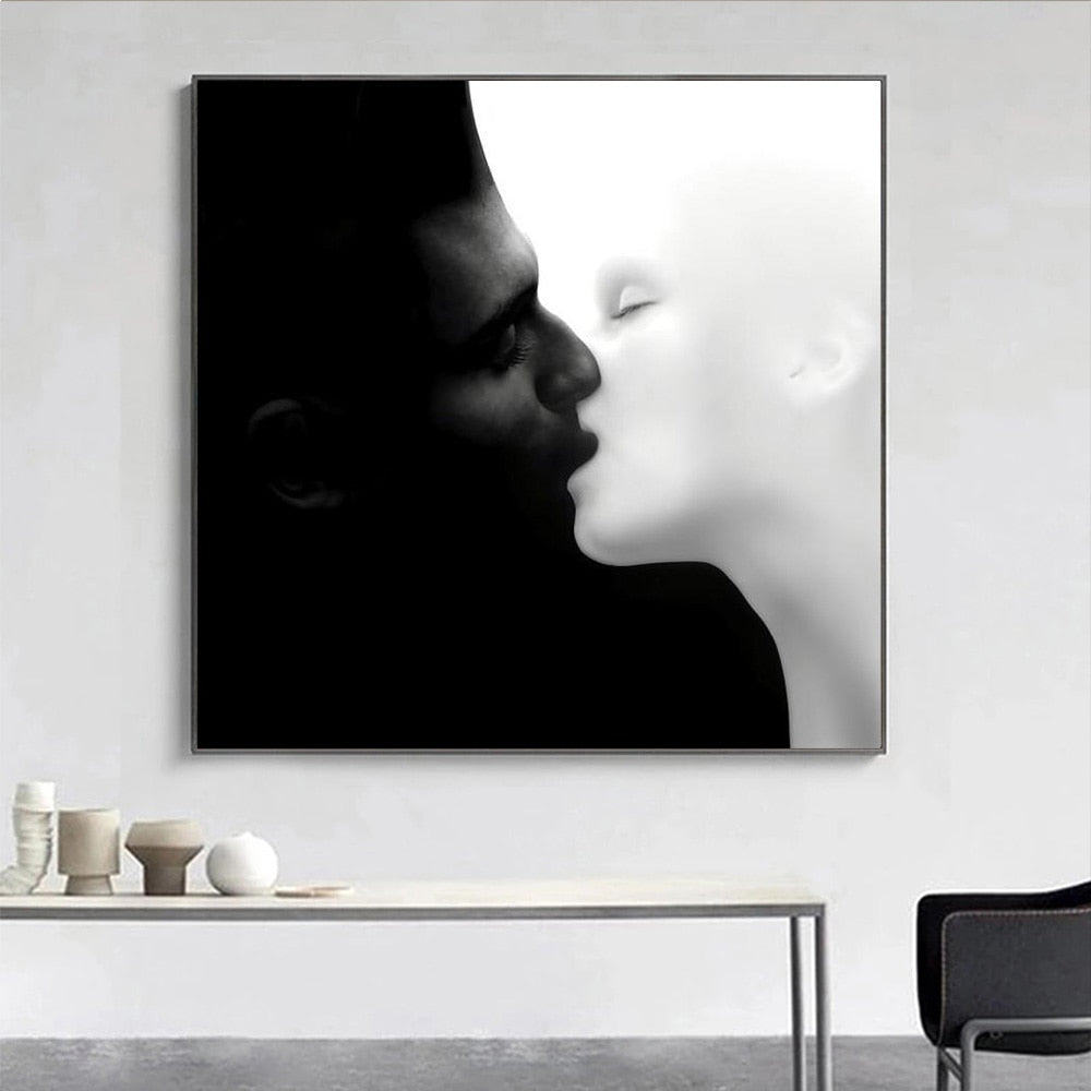 CORX Designs - Black and White Lovers Kiss Canvas Art - Review