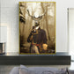 CORX Designs - Animal Suit Deer in Foggy Forest Canvas Art - Review