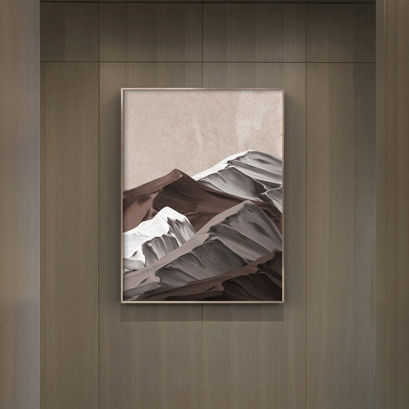 CORX Designs - Abstract Brown Gray Mountains Canvas Art - Review