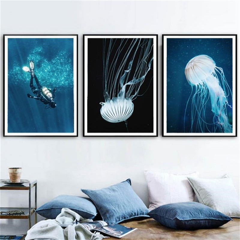 CORX Designs - Dolphin Jellyfish Turtle Ocean Canvas Art - Review