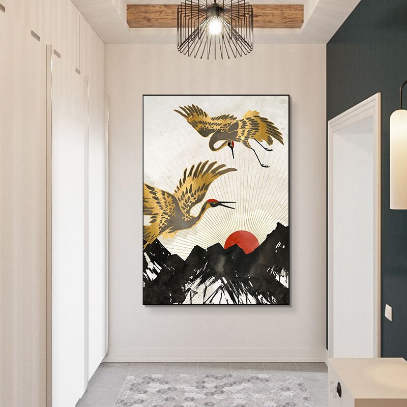 CORX Designs - Chinese Style Golden Crane Canvas Art - Review