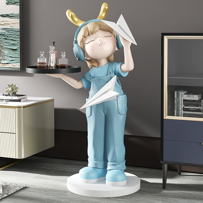 CORX Designs - Girl Paper Plane Large Statue with Tray - Review