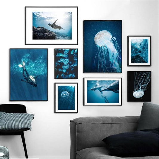 CORX Designs - Dolphin Jellyfish Turtle Ocean Canvas Art - Review