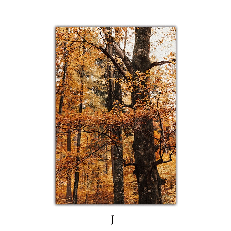 CORX Designs - Late Autumn Arch Bridge Forest Hut Leaves Canvas Art - Review