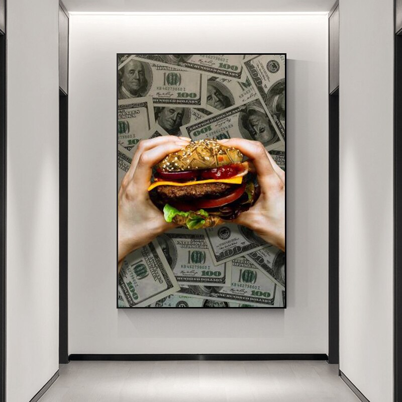 CORX Designs - Keep Hungry Hamburger Dollar Bills Canvas Art - Review
