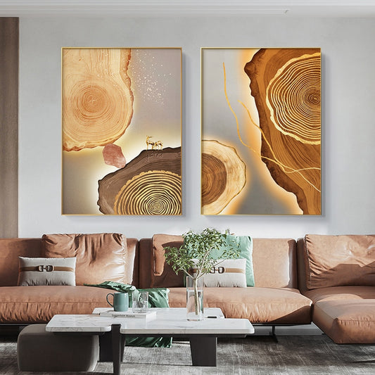 CORX Designs - Abstract Gold Foil Annual Ring Canvas Art - Review