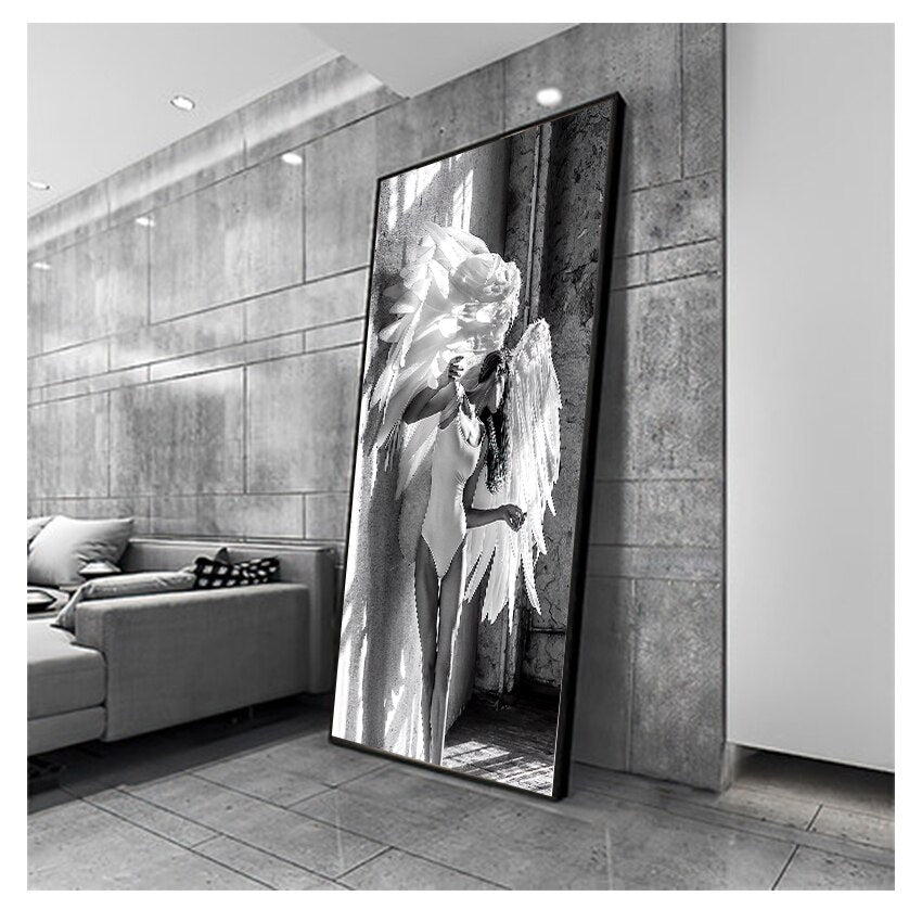 CORX Designs - Black and White Sexy Angel Canvas Art - Review