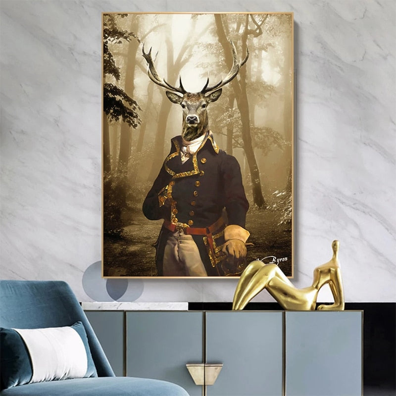 CORX Designs - Animal Suit Deer in Foggy Forest Canvas Art - Review