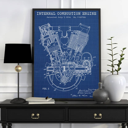 CORX Designs - Internal Combustion Engine Blueprint Patent Canvas Art - Review