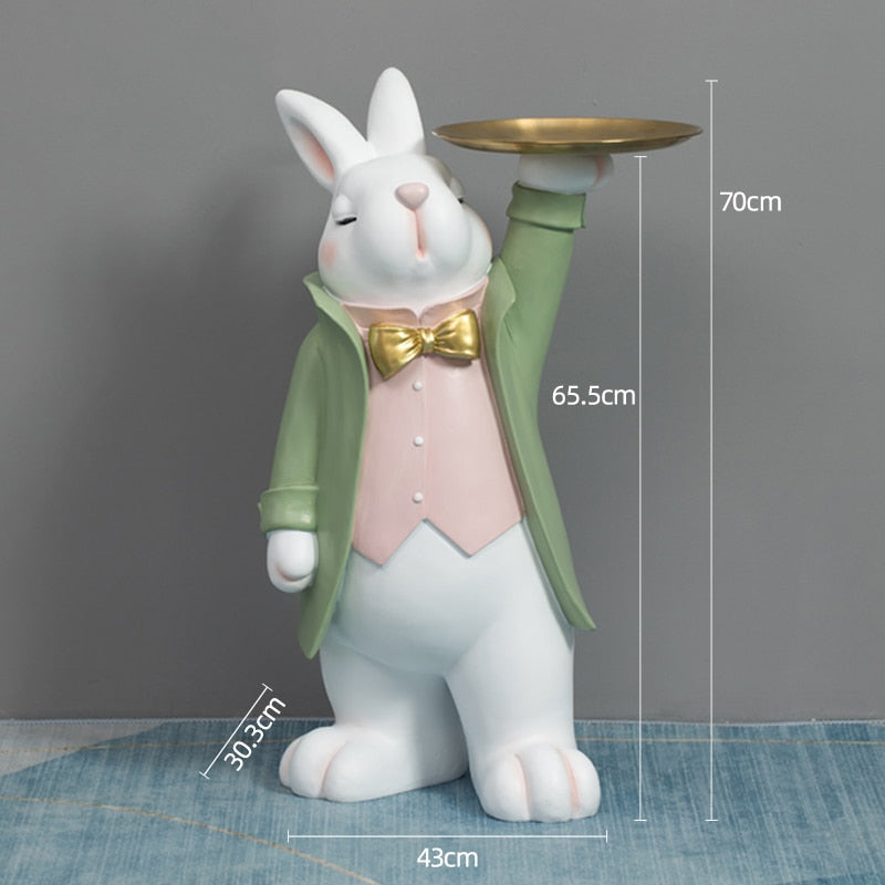 Rabbit Butler with Tray Large Statue – CORX Designs