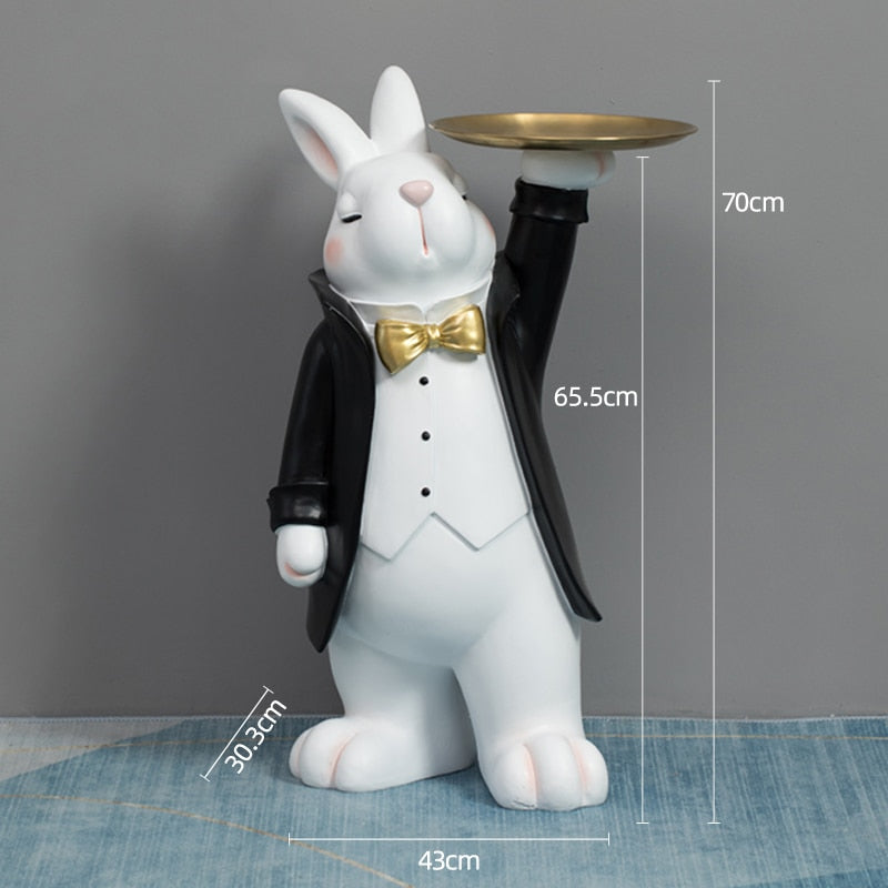 Rabbit Butler with Tray Large Statue – CORX Designs