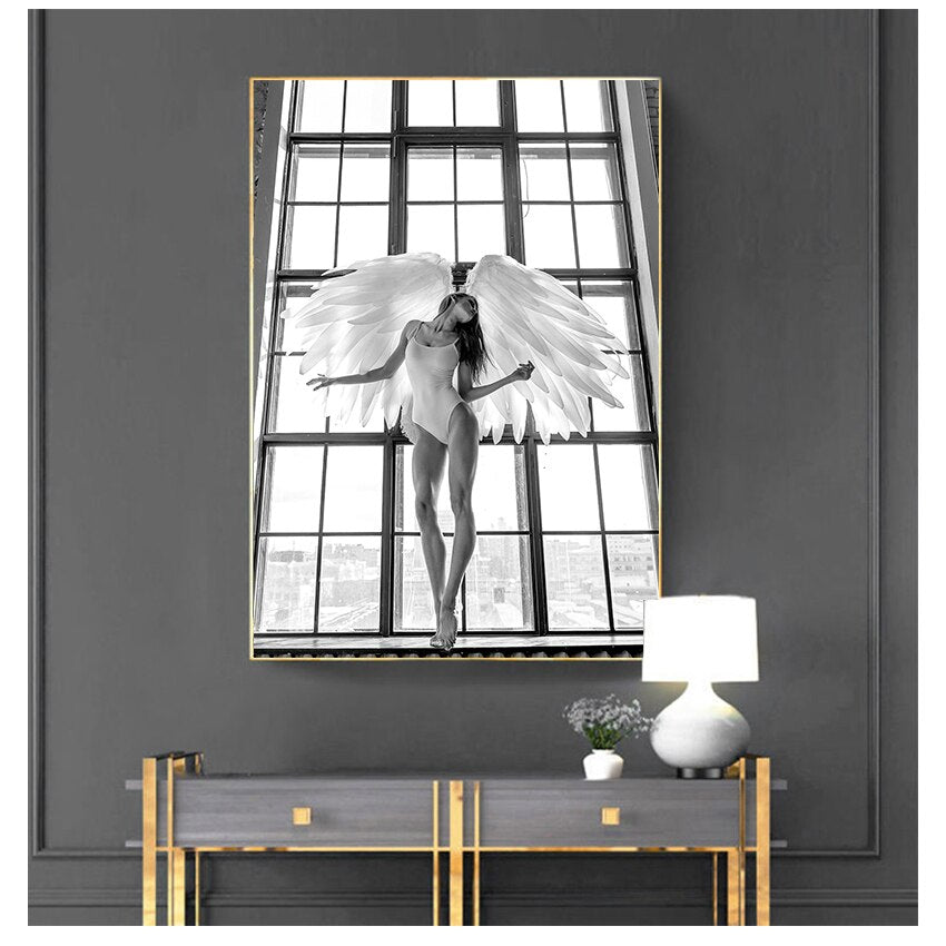 CORX Designs - Black and White Sexy Angel Canvas Art - Review