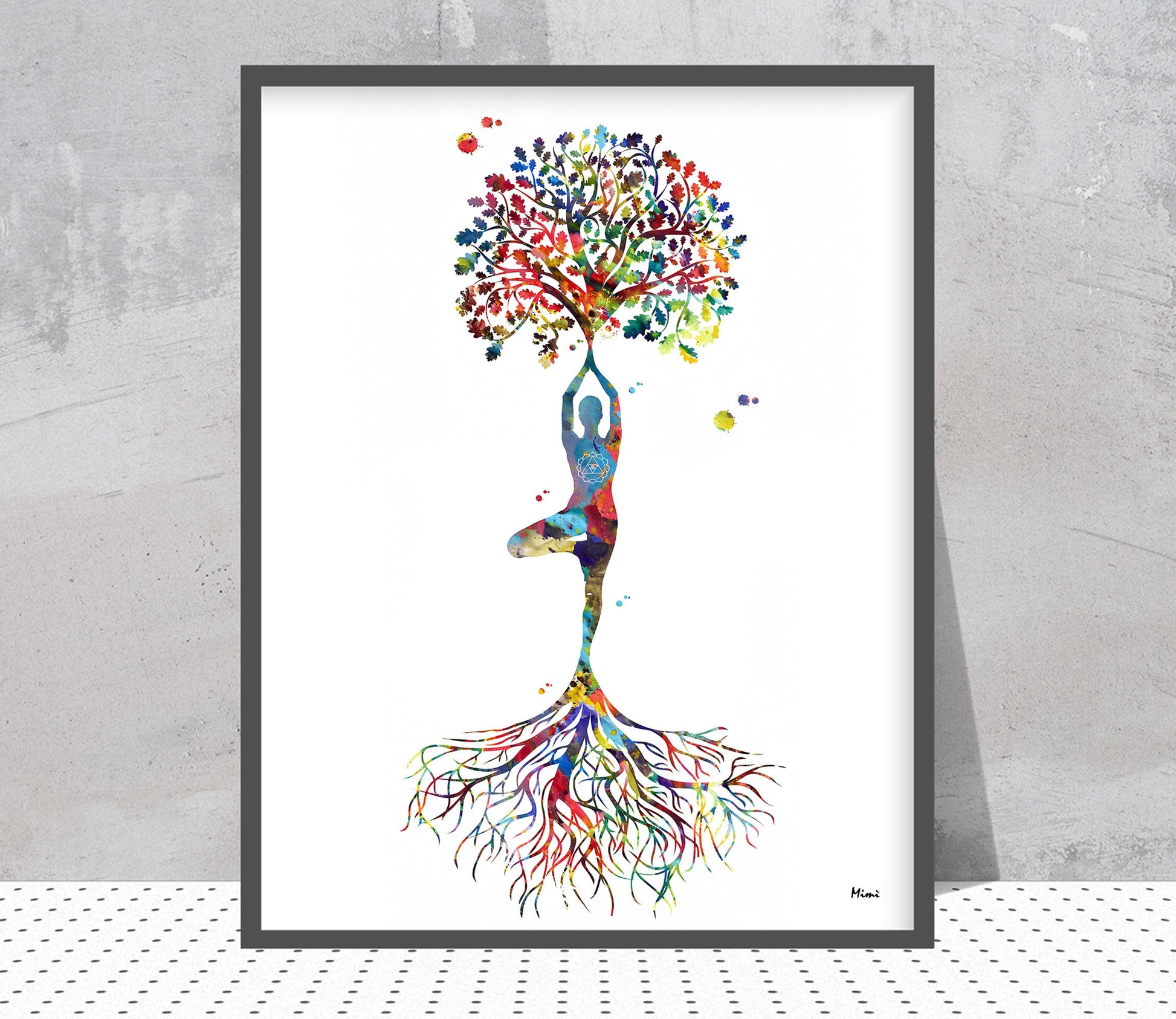 CORX Designs - Yoga Tree Pose Vrikshasana Watercolor Canvas Art - Review