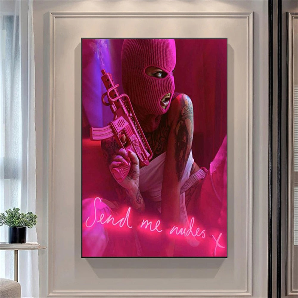 CORX Designs - Sexy Masked Girl with Gun Canvas Art - Review