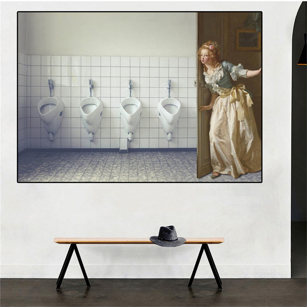 CORX Designs - Girl Who Strayed into Men's Bathroom Canvas Art - Review