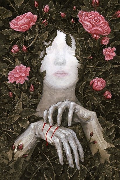 CORX Designs - Faceless Woman Hiding in Flowers Canvas Art - Review