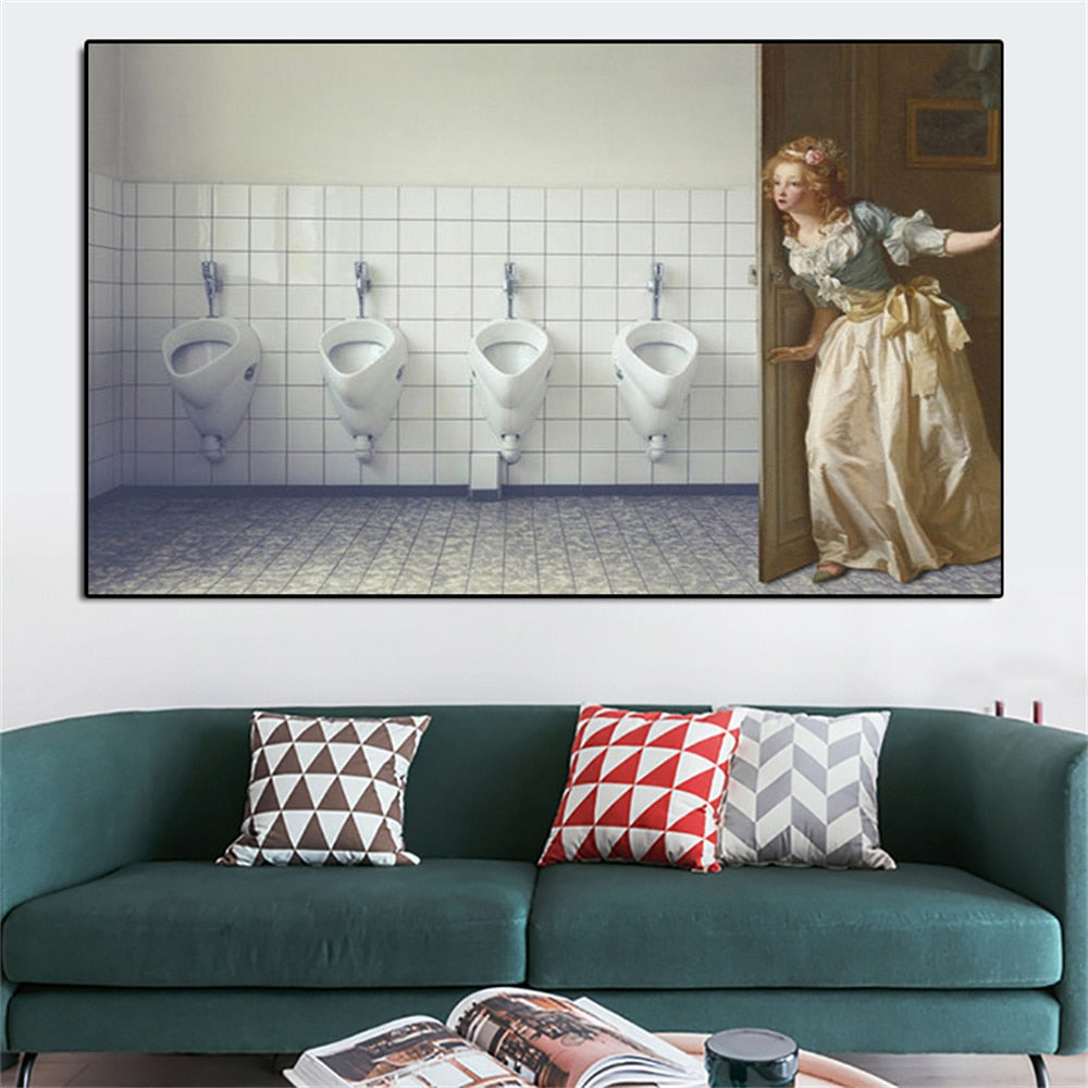 CORX Designs - Girl Who Strayed into Men's Bathroom Canvas Art - Review