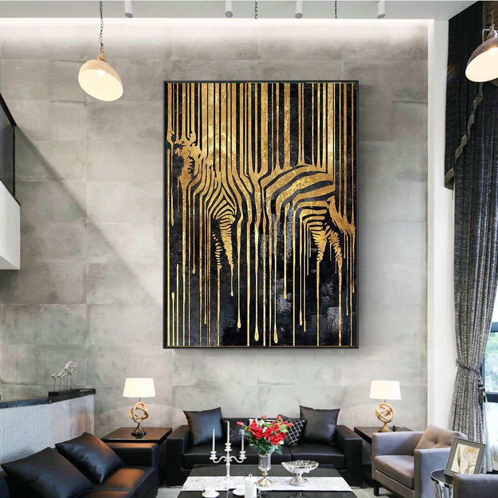 CORX Designs - Zebra Golden Line Canvas Art - Review