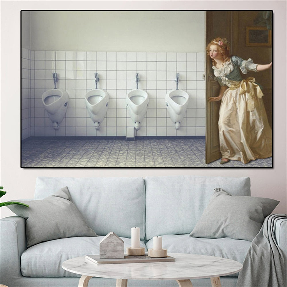 CORX Designs - Girl Who Strayed into Men's Bathroom Canvas Art - Review