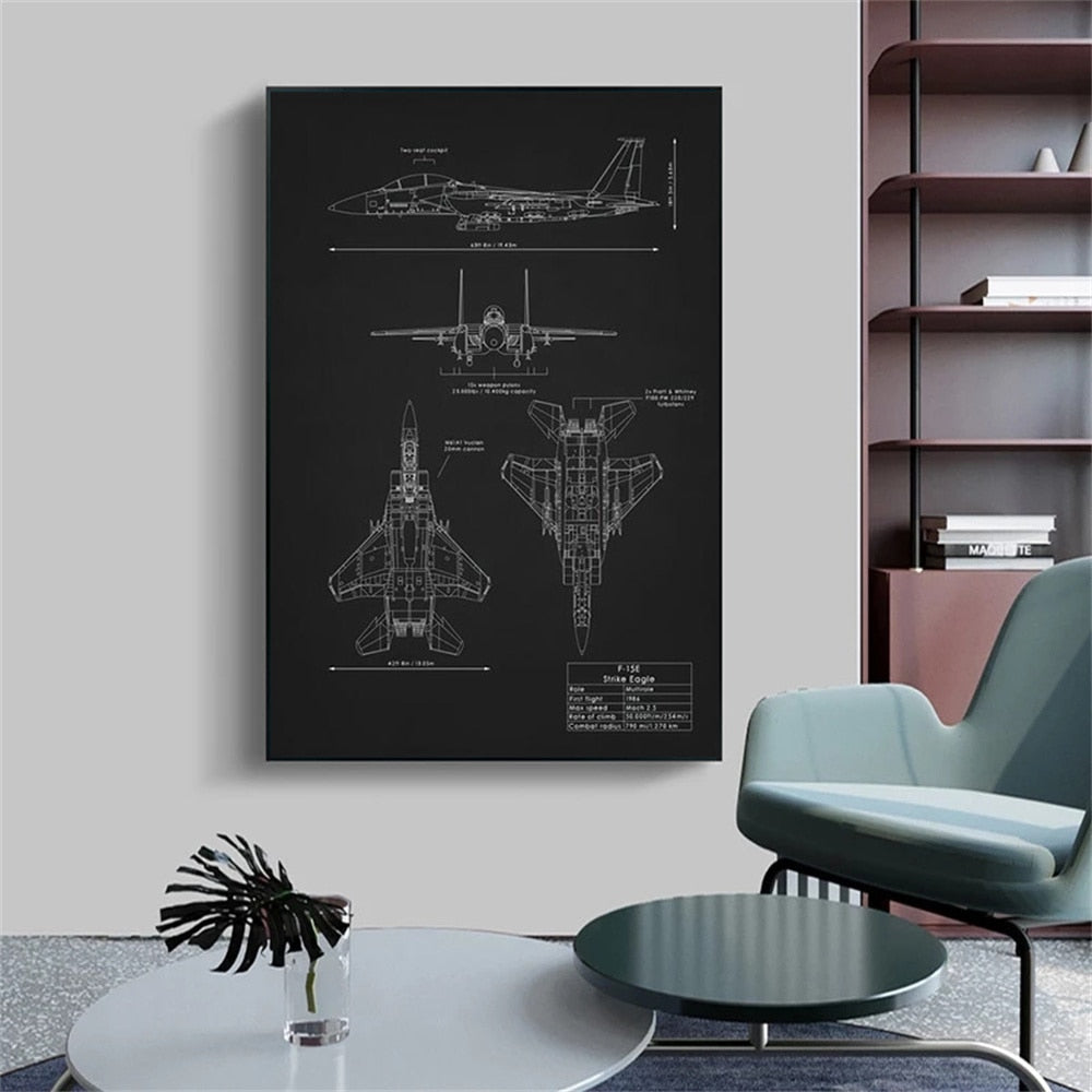 CORX Designs - Aircraft Assembly Blueprint Canvas Art - Review