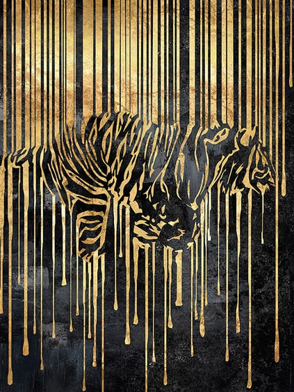 CORX Designs - Zebra Golden Line Canvas Art - Review