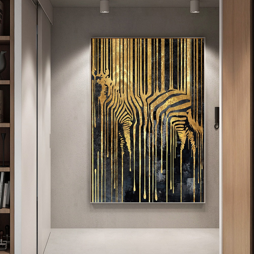 CORX Designs - Zebra Golden Line Canvas Art - Review